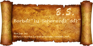 Borbély Seherezádé névjegykártya