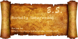 Borbély Seherezádé névjegykártya